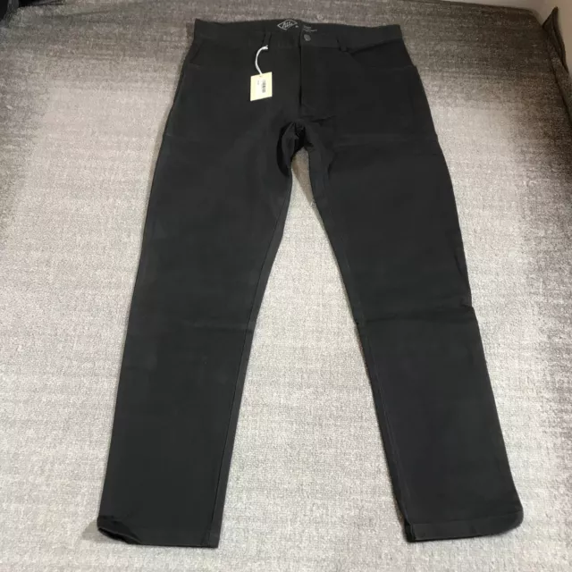 New Alex Crane Pants Mens 34 Canvas Cham Pants Onyx Gray Button Fly Made in USA