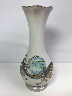 Vintage Dragonware Moriage Porcelain Lustre Vase Niagara Falls Canada Souvenir