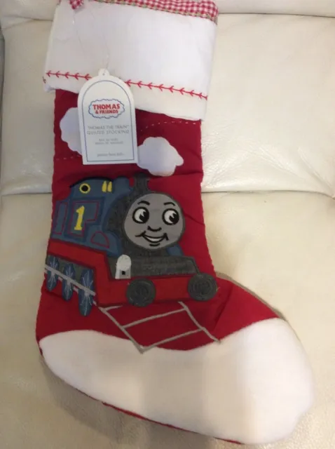 Pottery Barn Kids Christmas Quilted Red Thomas & Friends Stocking No Mono Train