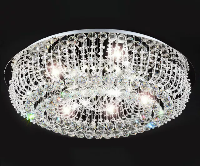 XXL LED Deckenlampe Leuchte Edel Kristall Wohnzimmer Lüster Kronleuchter 66cm