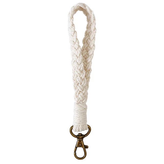 Hand-woven Wrist Strap Keychain Pastoral Cotton Rope Bracelet Bracelet Key Ring