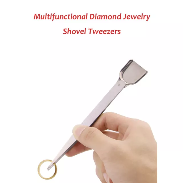 Clip de diamante de acero inoxidable de mano con pala portátil para herramienta de fabricación de gemas