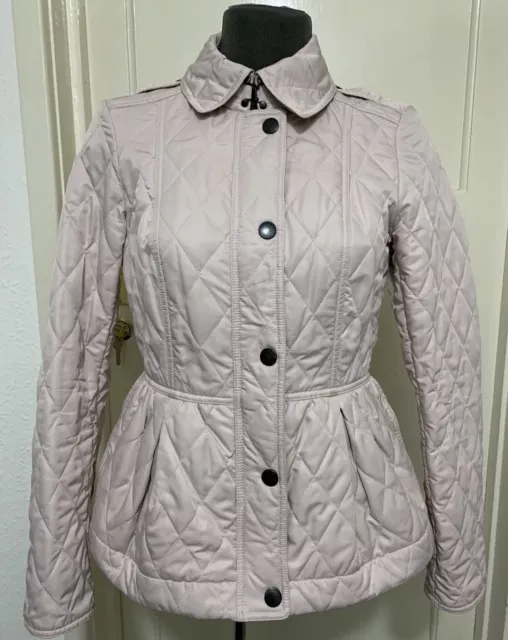 Burberry Brit Ladies Baby Pink Quilted Jacket Size S VGC
