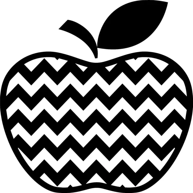 Chevron Apple Lehrer Schule Bildung Vinyl Aufkleber Aufkleber für Auto/Fenster/Wand