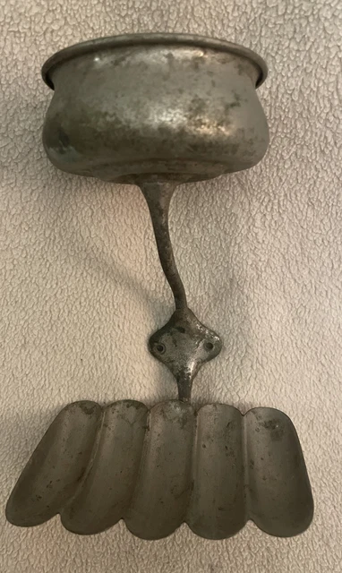 Antique Victorian Nickel Plated Soap Dish /Cup Holder