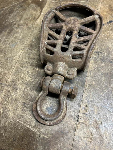 Old Cast Iron Myers & Bro Ashland Ohio Hay Trolley Carrier Barn Drop Pulley Part 2