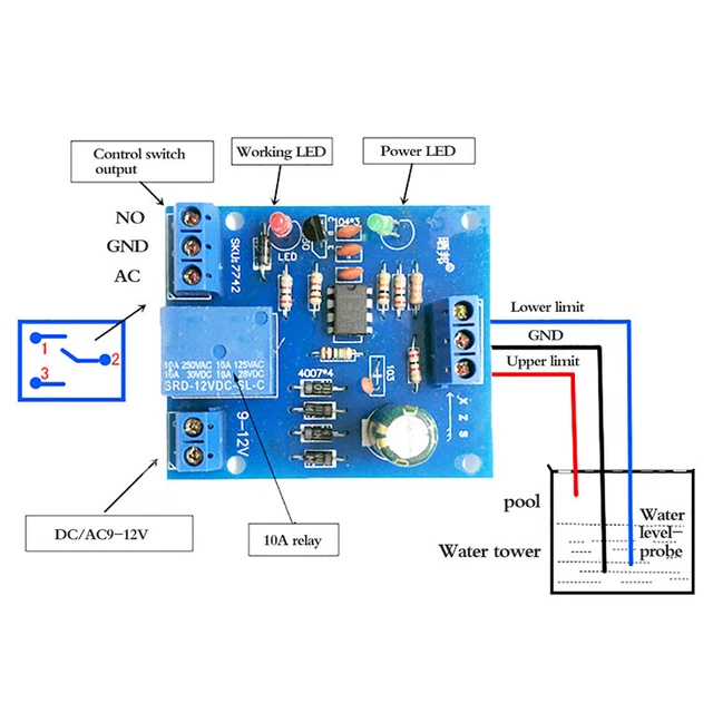 9V-12V Liquid Water Level Controller Sensor Automatic Protection Pump Control Bf