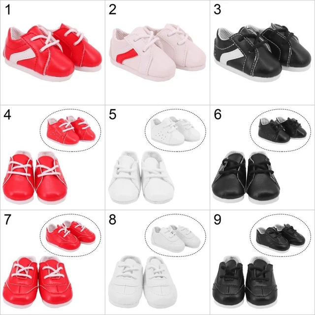 20cm Poupée Chaussures Accessoires pour vêtements Baskets en cuir PU 2
