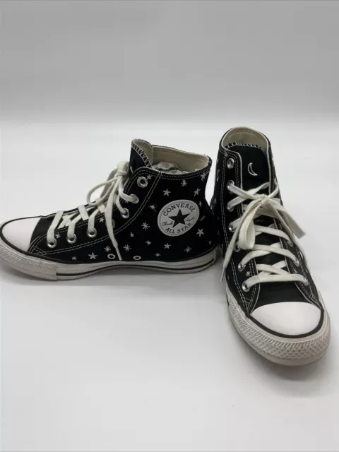 Converse All Star Chuck Taylors Shoes Womens 8.5 Black Crystal Energy High Tops