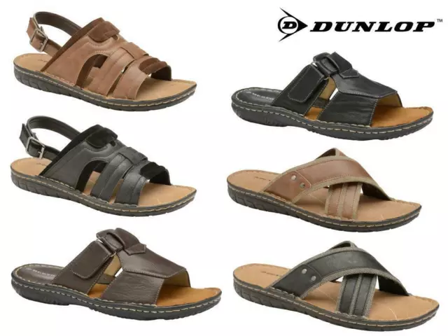 Mens Summer Sandals Faux Leather Memory Foam Mules Flip Flops Walking Shoes