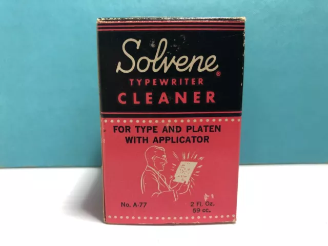 Solvene Typewriter Cleaner Bottle w/Box for Type & Platen W/Applicator #A-77