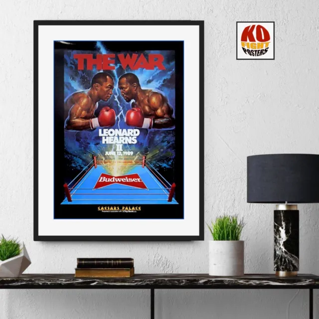 SUGAR RAY LEONARD vs. THOMAS HEARNS (2) : Original Fight Promo Boxing Poster 10D