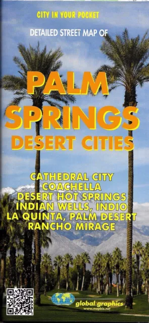 Detailed Street Map of Palm Springs & Desert Cities, California, Global Graphics