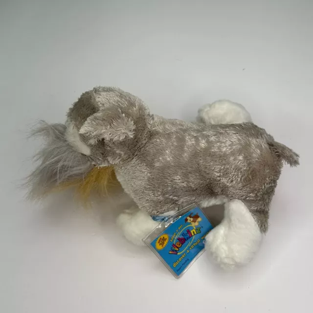 Ganz Webkinz Schnauzer HM159 Gray White Puppy Dog Plush Stuffed Animal W/ Code