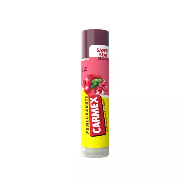 Carmex Moisturising Lip Balm Pomegranate Balsamo Labbra Stick Melograno SPF15