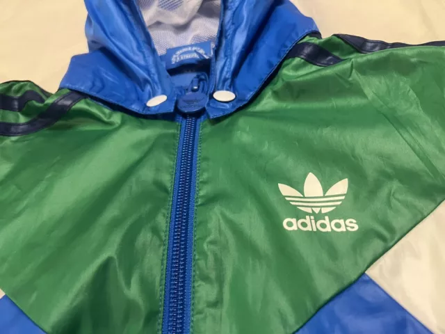 Adidas Bambini Colorata con Cappuccio Giacca Vento 4/5 Anni