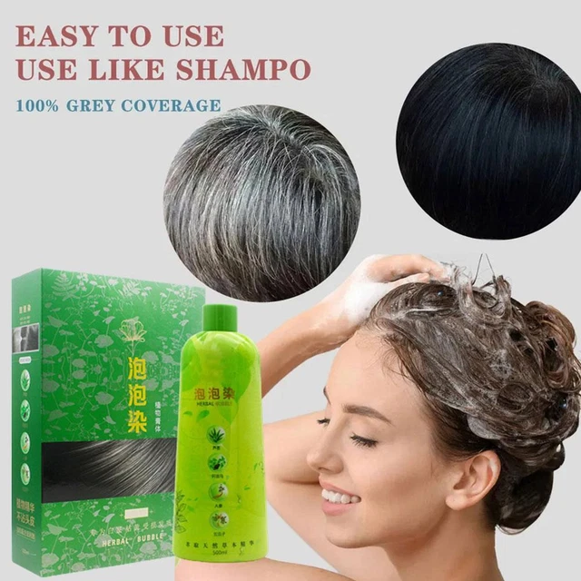 Champú sin ala, 500 ml tinte para el cabello gris burbuja a base de hierbas OFERTA