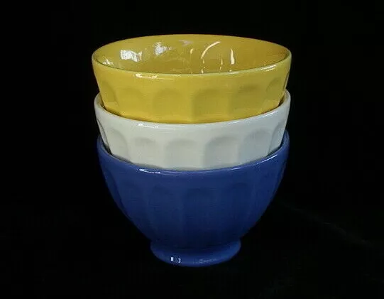 French Bowl - Ribbed in Blue, Cream or Yellow