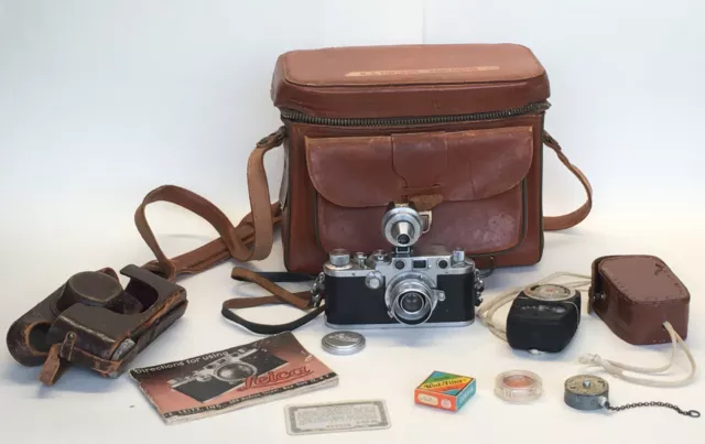 Leica Ernst Leitz Wetzlar 1946 Germany IIIc Camera 414367 Elmar Lens f=5cm 1:3.5