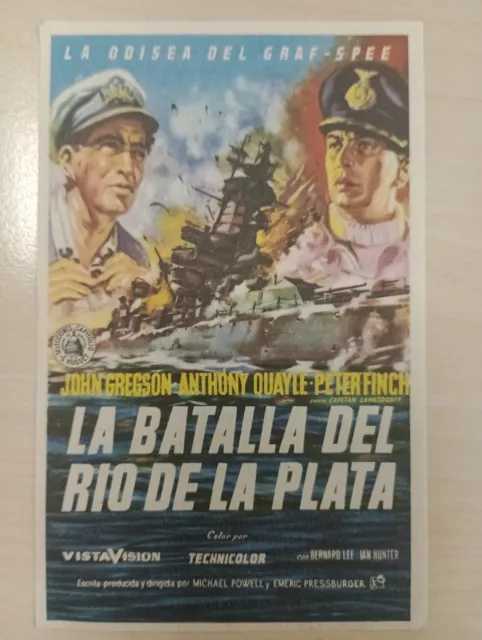 Programa de mano cine LA BATALLA DEL RIO DE LA PLATA. Con publicidad 