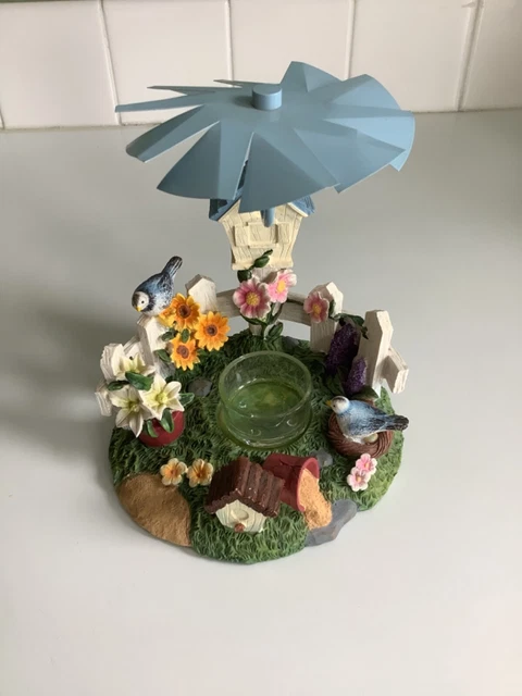 Yankee Candle Moving Bird House Flowers Tea Light Holder -Vintage Umbrella Turns