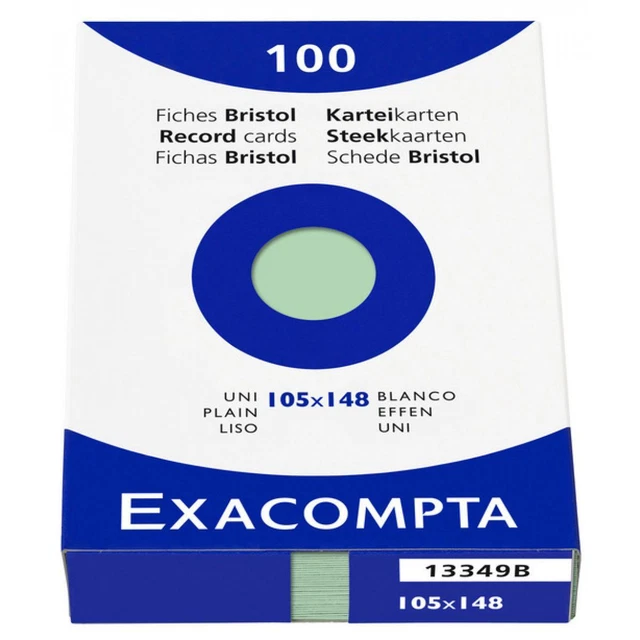 Karteikarten, DIN A6, kariert, farbig sortiert EXACOMPTA 13659E (3130631136599)