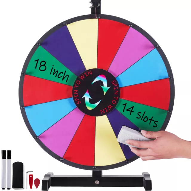 VEVOR 18" Spinning Prize Wheel 14 Slots Tabletop Spinner for Trade Show Carnival