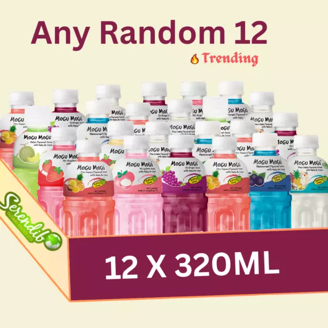 Mogu Mogu Juice Nata De Coco 320ml Random 12 Bottles Assorted Pack Trending Now