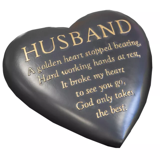 Placa de piedra conmemorativa Graveside Grey Heart de Thoughts of You - marido