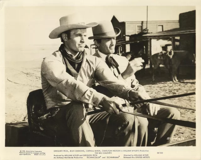 GREGORY PECK & CHARLTON HESTON in "The Big Country" Original Photo 1958