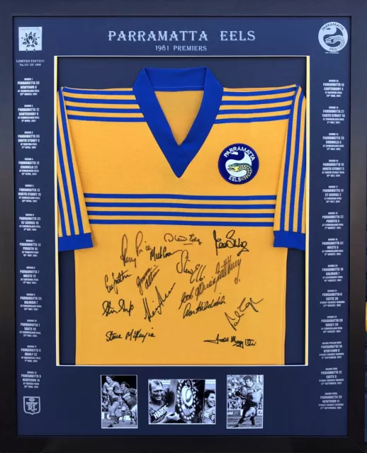 Blazed In Glory - Parramatta Eels 1981 Premiers - NRL Signed & Framed Jersey