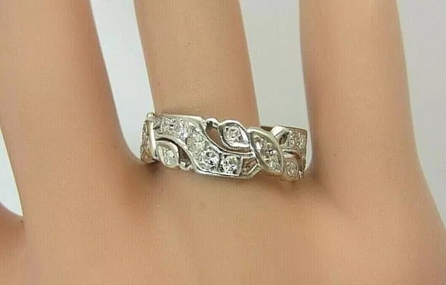 Vintage Antik Art Déco 14k Weiss Gold 1.00 Karat Diamant Ring Ehering