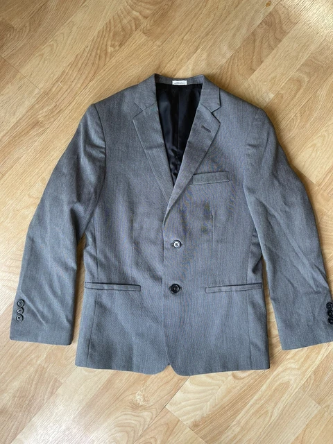 Calvin Klein gray BLAZER SPORT COAT SUIT JACKET boys Size 12 Regular
