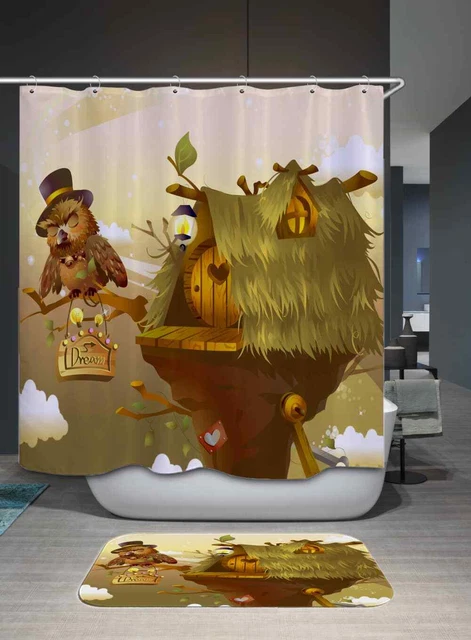 The Little Bird House 3D Shower Curtain Polyester Bathroom Decor  Waterproof
