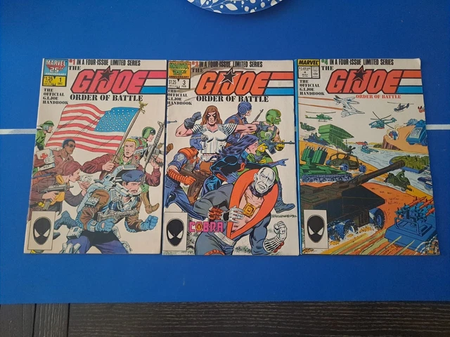 G.I. Joe Marvel 25th Anniversary Order of Battle 3 Book Lot, 1,2,3 - 1986