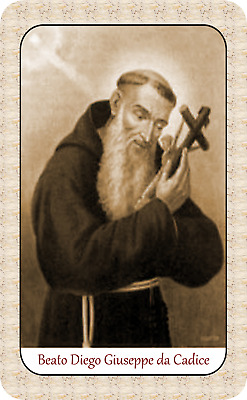SANTINO HOLY CARD BEATO DIEGO DE ARO color seppia 