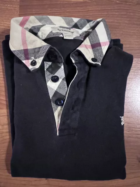 burberry boy 8Y Authentic Full Sleeves Polo Black Shirt/tshirt