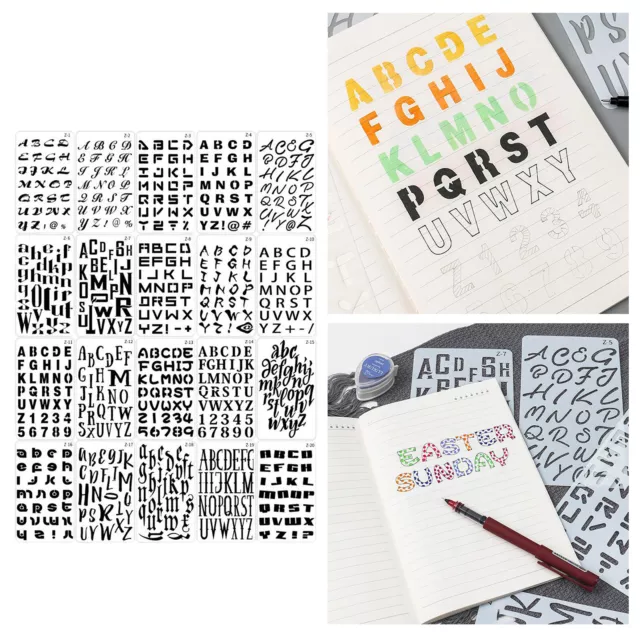 20Pcs Alphabet Letters Numbers Stencils Template for Drawing Drafting Painting