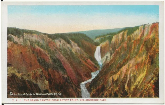 Grand Canyon From Artist Point, Yellowstone National Park WY Postcard