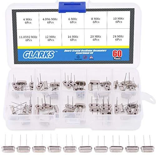 60Pcs 10-Values Quartz Crystal Oscillator Resonators Assortment Kit 4MHz 4.09...