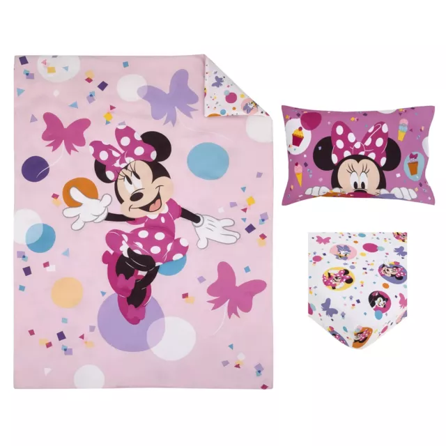 Nuevo, Disney Junior Minnie Mouse 3 piezas Juego de cama para niños pequeños niñas Edredón Funda