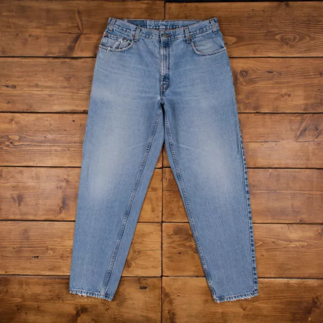 Vintage Levis 560 Jeans 35 x 33 Stonewash konisch blau rot Tab Denim