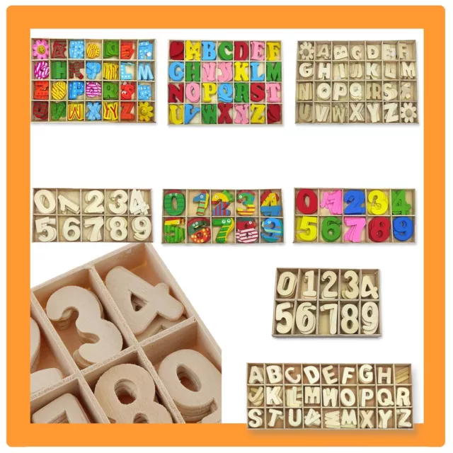 Holz Buchstaben Set Tür Name Schrift Alphabet Zahlen Kunst Basteln Kinder Deko