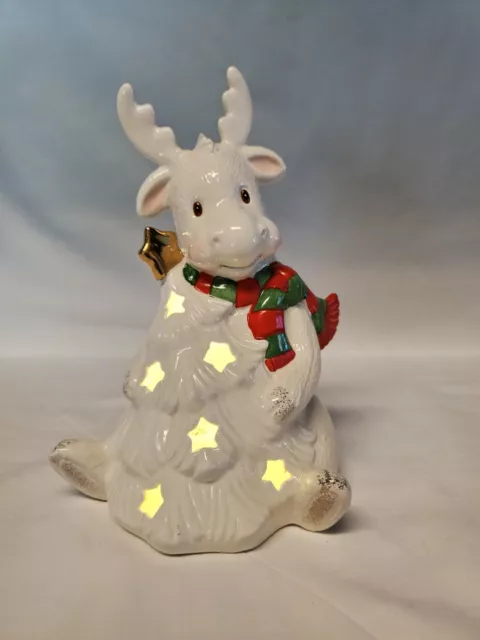 Lenox Season's Sparkle Color Changing Light Up Moose Christmas Figurine NEW
