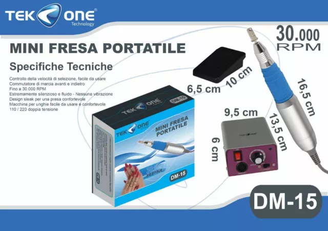 Fresa Unghie Manicure Pedicure TeKone Dm-15 30000 Giri Ricostruzione hsb