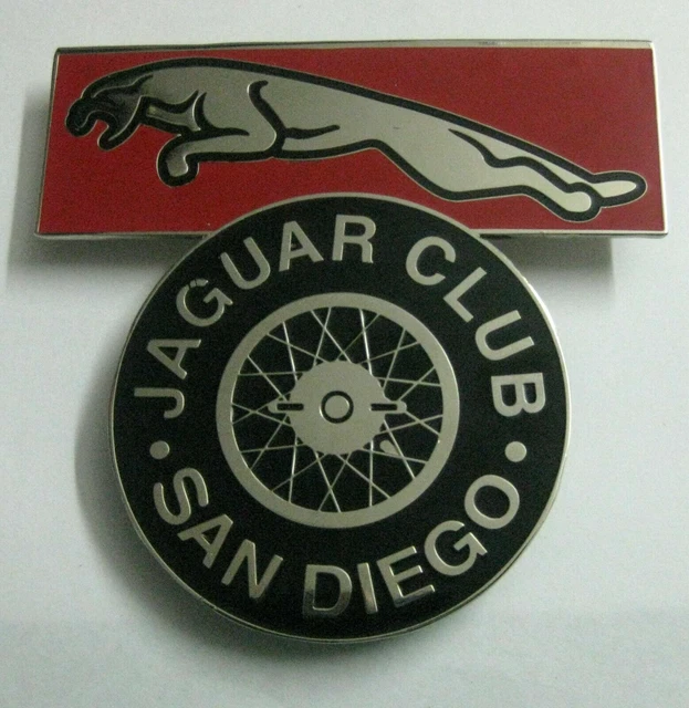Badge Voiture - Jaguar Club De San Diego Grill Emblème Logos Métal Email