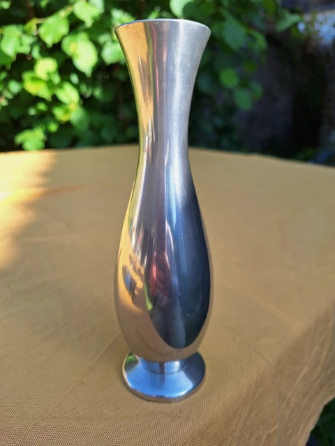 Soliflore Vase Moderne En étain Fin - 25 Cm De Haut, Style Cylindrique, Couleur Grise - Occasion, Bon état
