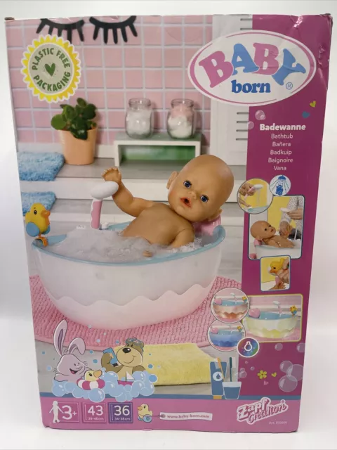 Baby Born Bathtub With Squirting Duck & Working Shower Head 3+ Year New BNWT