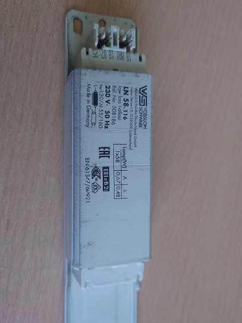 VS VOSSLOH SCHWABE LN 36.149 Vorschaltgerät 1x36W / 2x18W 230V~50Hz EUR VS VOSSLOH SCHWABE LN 36.149 Vorschaltgerät 1x36W / 2x18W 230V~50Hz EUR
