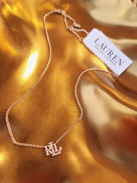 LAUREN RALPH LAUREN LOGO RLL NECKLACE Gold pearl 31.90 PicClick UK